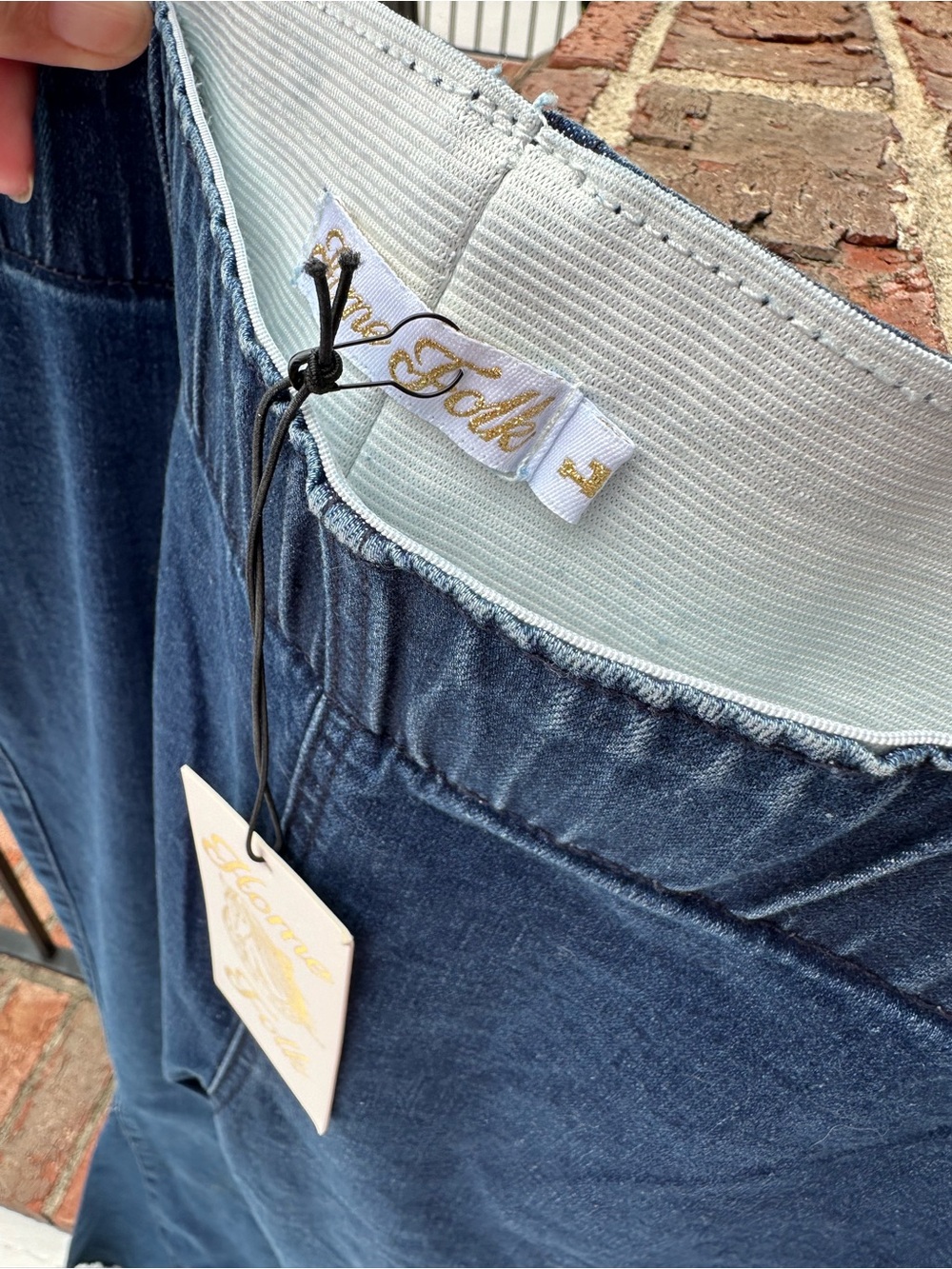 Dark wash jeans with Elastic Waist-L